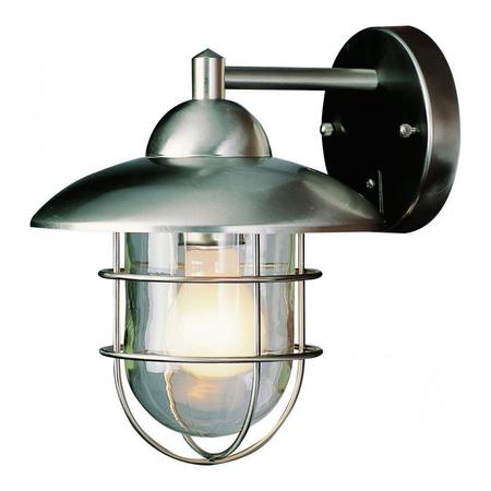 TRANS GLOBE One Light Clear Glass Stainless Steel Wall Lantern 4370 ST